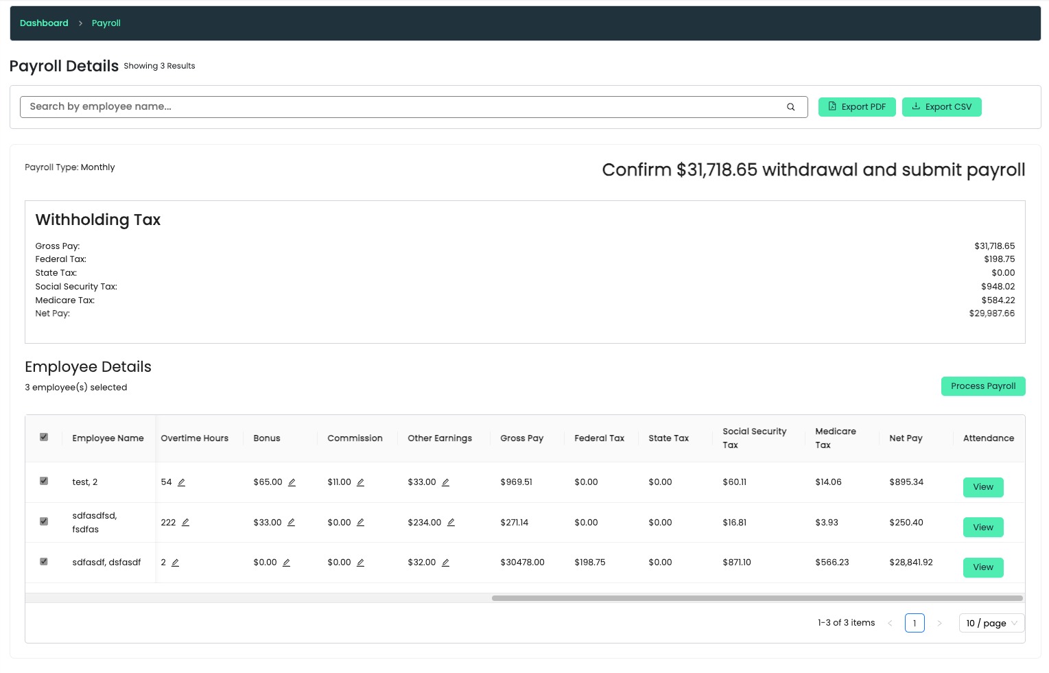 Scheduling screenshot